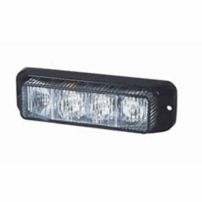 High Intensity 4 Amber LED Horizontal Warning Light with Black Aluminium Housing