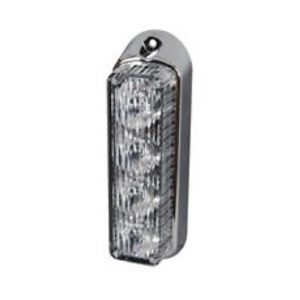 High Intensity 4 LED Vertical Warning Light with Chrome Bezel 12/24V