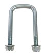 M12 High Tensile U-Bolt 55mm ID x 110mm Length, 50mm Thread, Nyloc Nuts