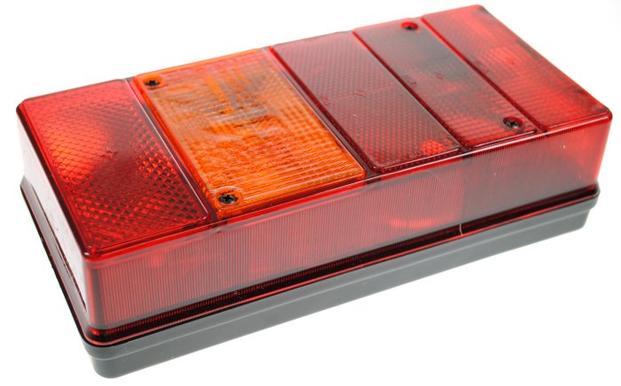 Trailer Rear Combination Bulb Lamp 12V, 6-Function With Fog & Plate