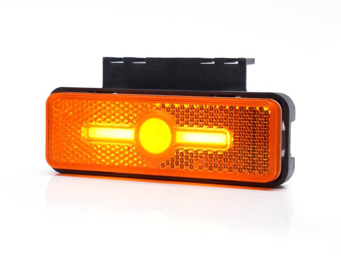 LED Side Marker Lamp, Amber, WAS GLO, 10-30V, Bracket, Reflector