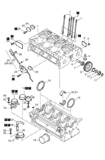 Crankcase - 1 Assembly for Hatz 2L40 Diesel Engine