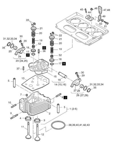 Cylinder Head Assembly for Hatz 2L40 Diesel Engine