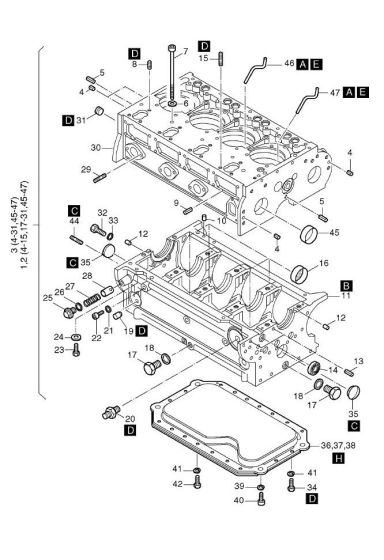 Crankcase Assembly for Hatz 2L40 Diesel Engine