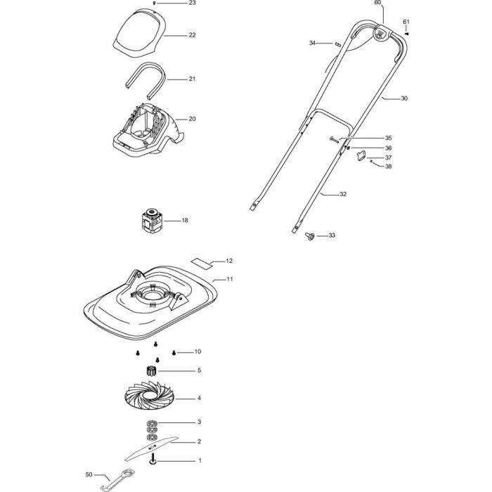 Complete Product Assembly for Flymo TURBO LITE 330 Mowers | L&S Engineers