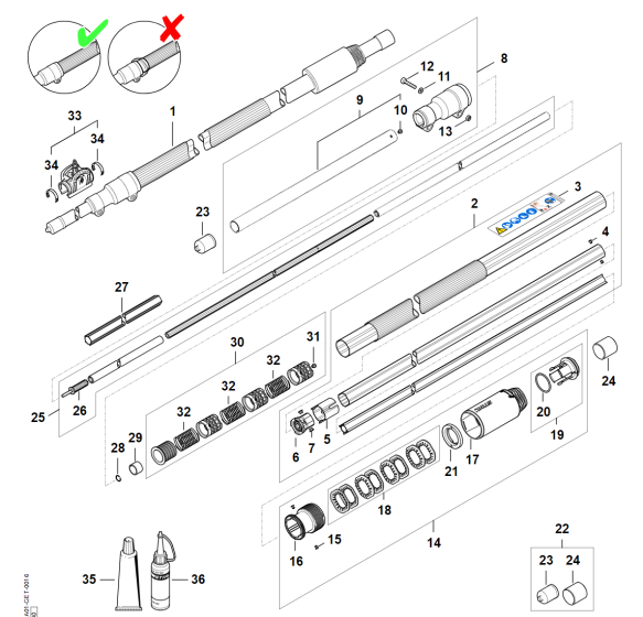 Drive Tube Assembly for Stihl HTA 135