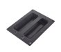 Recessed Grab Handle 230 x 170mm, Galvanised Steel, Black TPE