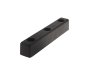 Square Rubber Buffer, Medium Duty, 300 x 51 x 51 mm, Ø12 mm Fixing - Black