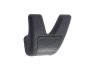 Double Coat Hook - Black Plastic, Concealed Fixing, 51 x 60 x 19mm