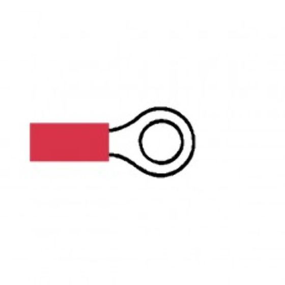 Red Pre-Insulated Ring Terminals - 5.30mm Pack of 100 - 2-001-02