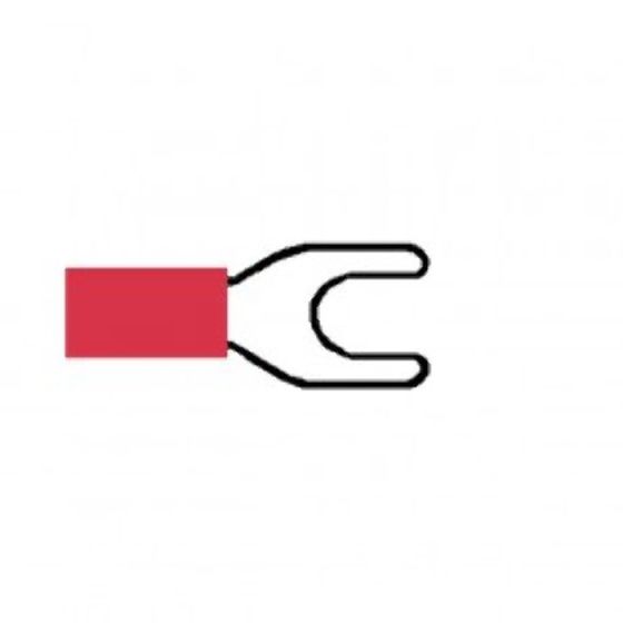 Red Pre-Insulated Spade Terminals - 5.30mm Pack of 100 - 2-001-04