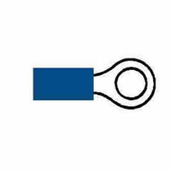 Blue Pre-Insulated Ring Terminals - 5.30mm Pack of 100 - 2-001-06