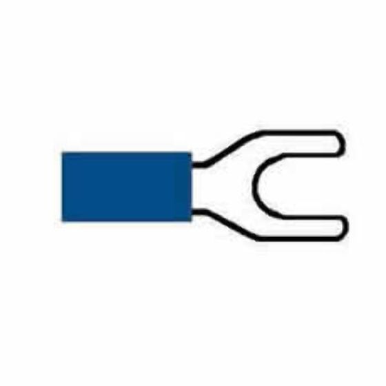 Blue Pre-Insulated Spade Terminals - 5.30mm Pack of 100 - 2-001-08