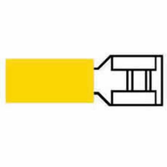 Yellow Pre-Insulated Push-On Terminals - 6.30mm (Pack of 1000) - 3-001-18