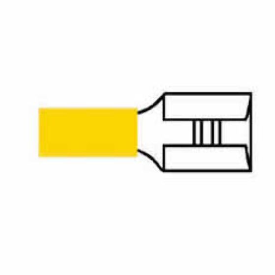 Yellow Pre-Insulated Push-On Terminals - 9.50mm (Pack of 1000) - 3-001-19