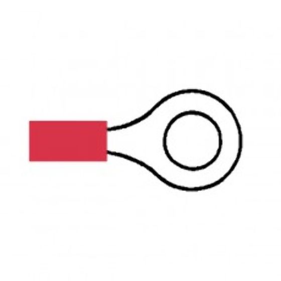 Red Pre-Insulated Ring Terminals - 6.40mm (Pack of 1000) - 3-001-20