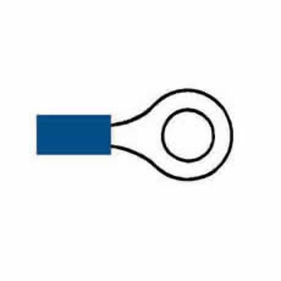 Blue Pre-Insulated Ring Terminals - 6.40mm (Pack of 1000) - 3-001-21