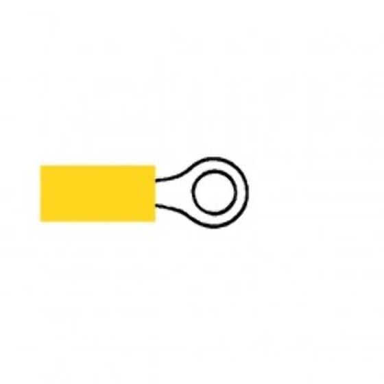 Yellow Pre-Insulated Ring Terminals - 5.30mm Pack of 100 - 2-001-23