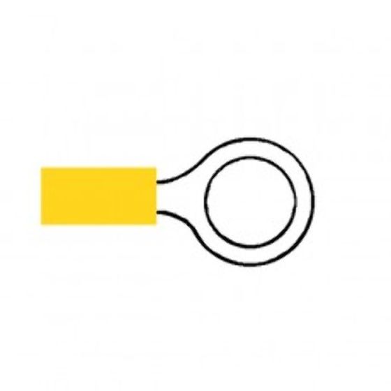 Yellow Pre-Insulated Ring Terminals - 10.50mm (Pack of 50) - 0-001-25