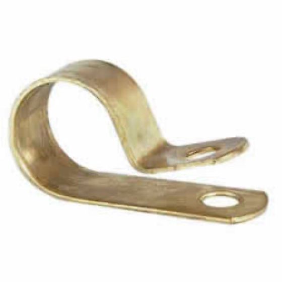 Brass P Cable Clips for 15mm diameter cable (Pack of 25) - 0-002-63