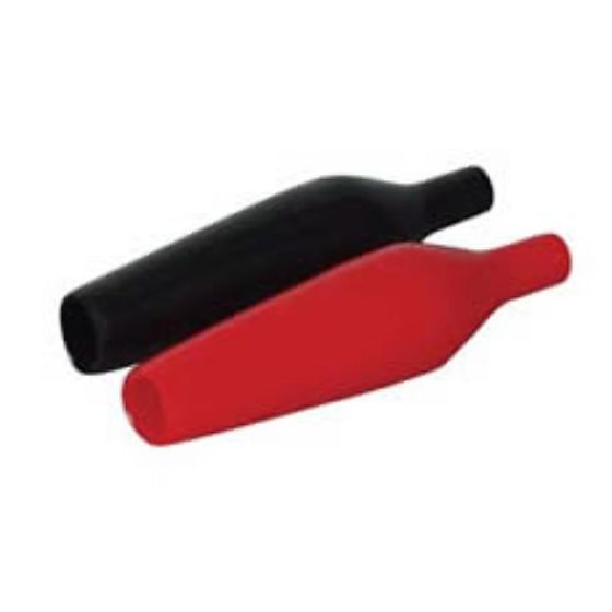 Red/Black PVC Crocodile Clip Insulating Sleeves - 5 Pairs - 0-140-01