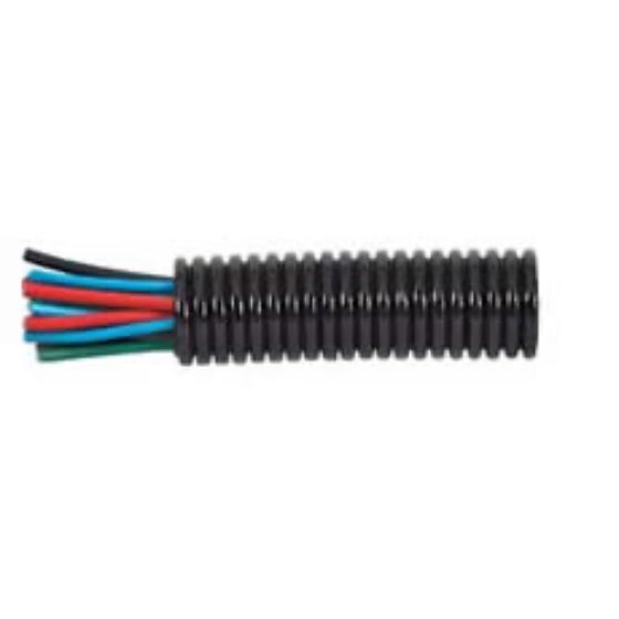 Black Nylon Heavy-Duty Convoluted Unsplit Tubing - 13NW x 50m - 0-330-13