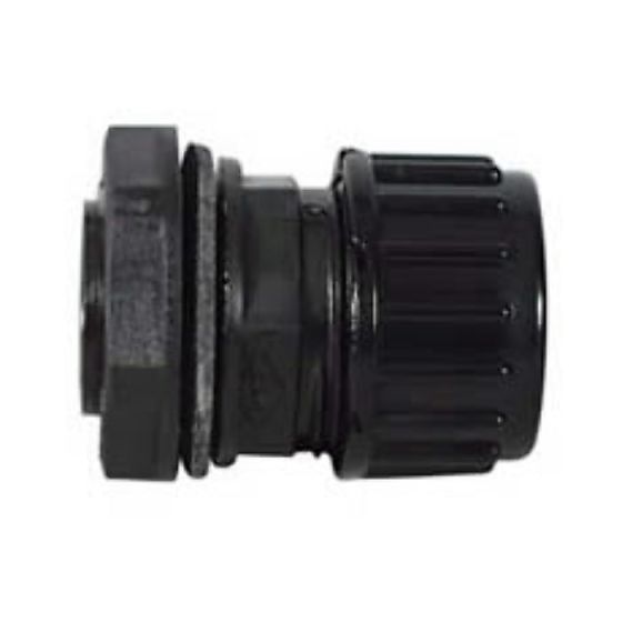 Black Nylon Sealed Connection Gland for Unsplit Tubing - 22NW - Each - 0-330-92