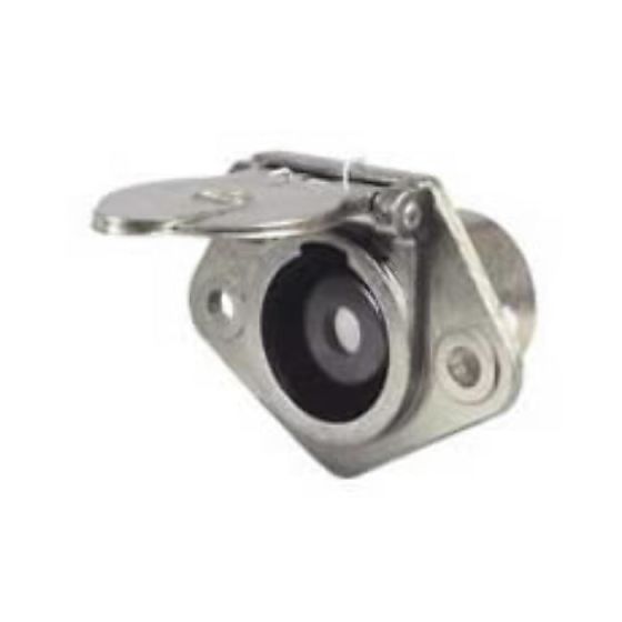 24V Single Pin Heavy Duty Metal Clang Socket with Cover - Each - 0-477-59