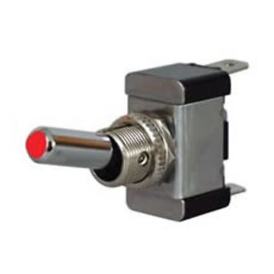 Red LED On/Off Toggle Switch with Metal Lever- 12/24V - Each - 0-603-05