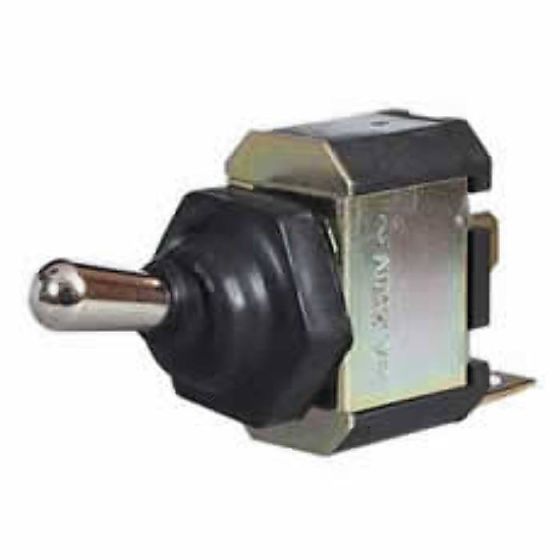 Splashproof Momentary On Toggle Switch with Rubber Gaiter - 10A at 28V - Each - 0-687-50