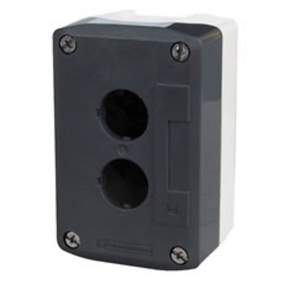 Push Button Housing - 2 Hole fitted with contact block mounting plate -  Each - 0-657-12