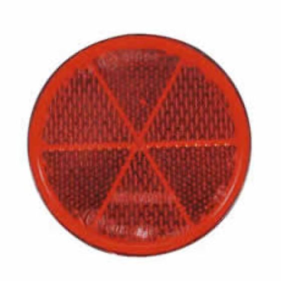 Red 80mm Round Self-Adhesive Reflector (Pack of 10) - 0-665-55