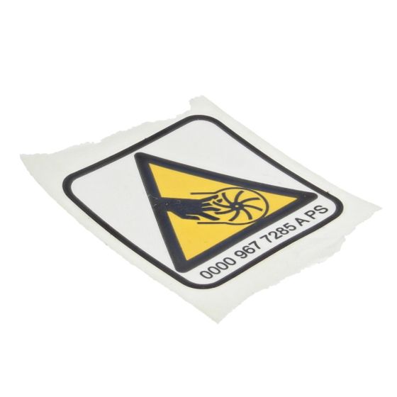 Fan Grille Warning Pictogram for Stihl BG 55, BG 56, BG 85 Blowers - OEM No. 0000 967 7285