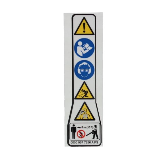 Warning pictogram BG/SH fits Stihl BG56, BG66 Lead Blowers - 0000 967 7286