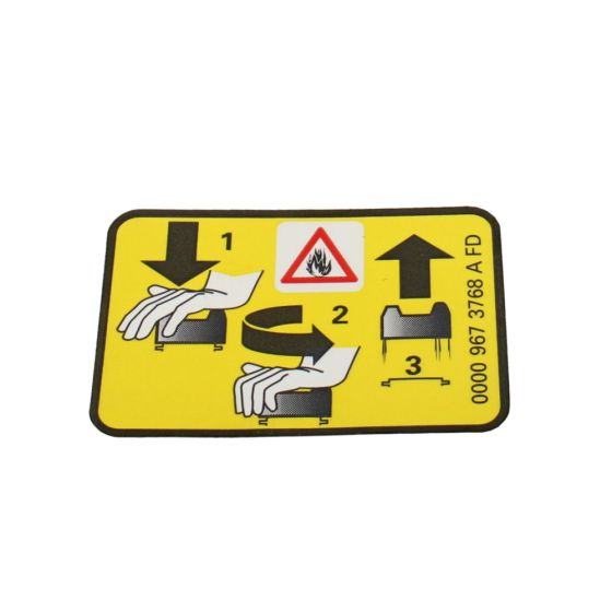Warning Pictogram Filler Cap for Stihl BR350, BR430 Blowers - OEM No. 0000 967 3768