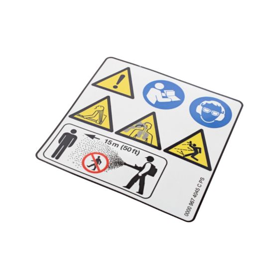 Warning Pictogram Br for Stihl BR350, BR430, BR450, BR450C Blowers - 0000 967 4045