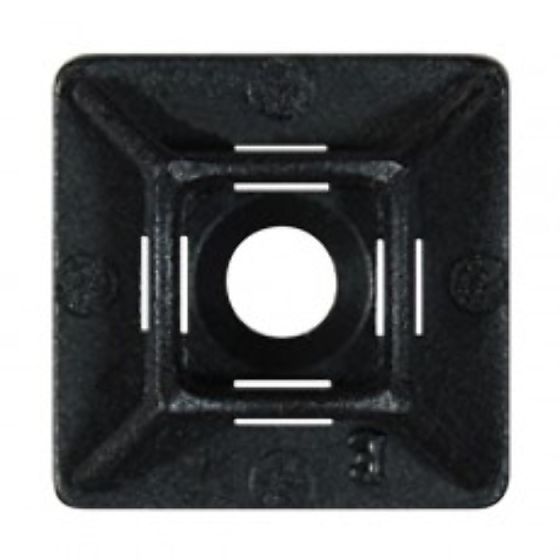 Black Adhesive Fixing Base for 5mm Cable Ties - 28 x 28mm (Pack of 1000) - 3-002-41