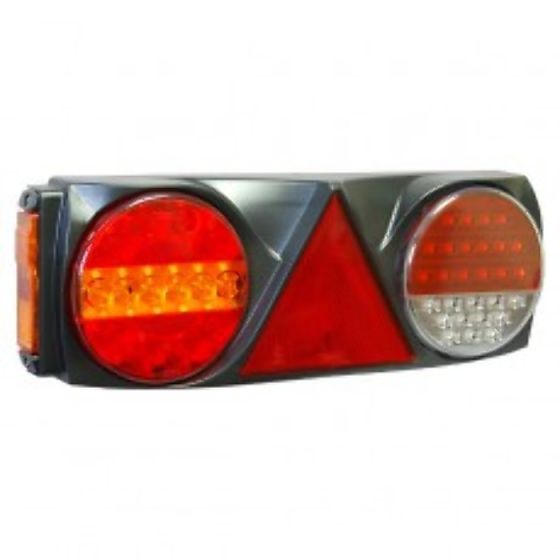 7 Function LED Commercial Trailer Rear Combination Lamp - Stop/Tail/DI/Fog/Ref/Rev/SM - 24V - LH - Each - 0-097-46