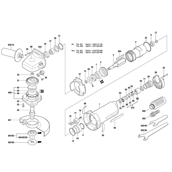 Pneumatic Angle Grinder Assembly for Bosch 0 607 352 114