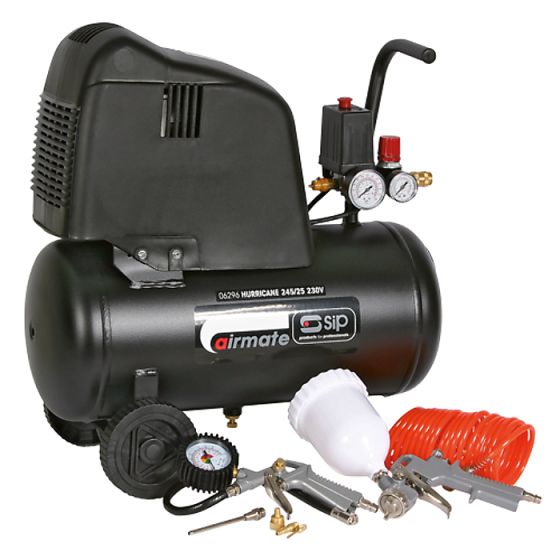SIP 245/25 Air Compressor (with 7pc Kit)