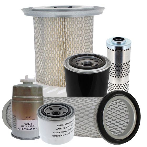 Filter Service Kit for Barford SX5000 5 Tonne and SX6000 6 Tonne  Dumpers with Iveco Non Turbo Engine - Plastic Air Filter Housing (RH)