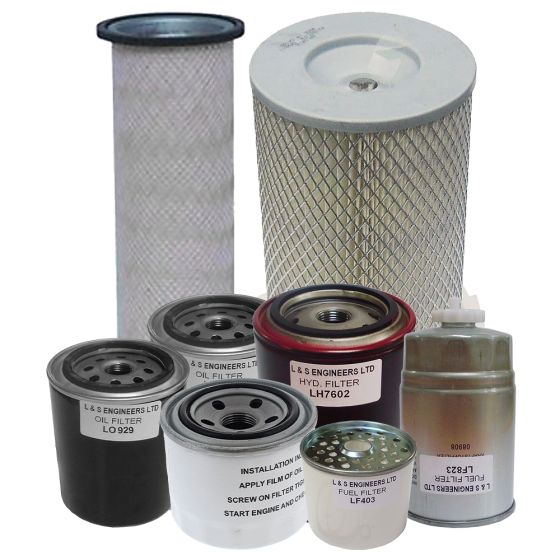 Filter Service Kit for Barford SX5000 5 Tonne and SX6000 6 Tonne  Dumpers with Perkins Non Turbo Engine - Metal Tanks