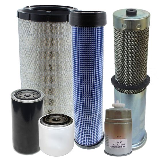 Filter Service Kit for Benford Terex 9 Tonne Dumpers with Perkins T2 Engine, Spicer Transmission and Plastic Tanks - April 2004 - May 2006