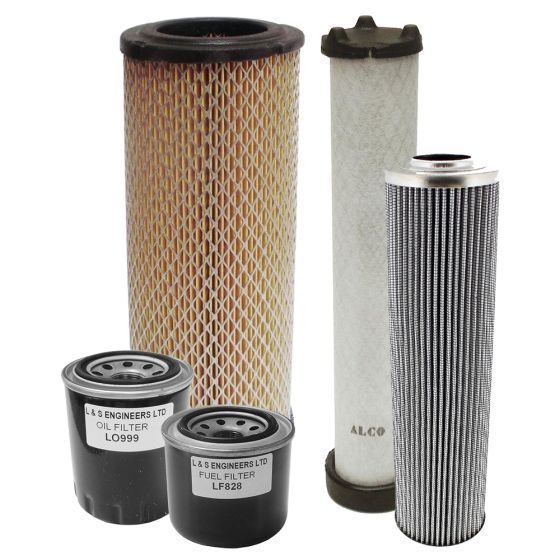 Filter Service Kit for Benford Terex HD850 and HD1000 Dumpers with Kubota Engine and 230mm Metal Hydraulic Filter - October 2001 - March 2007