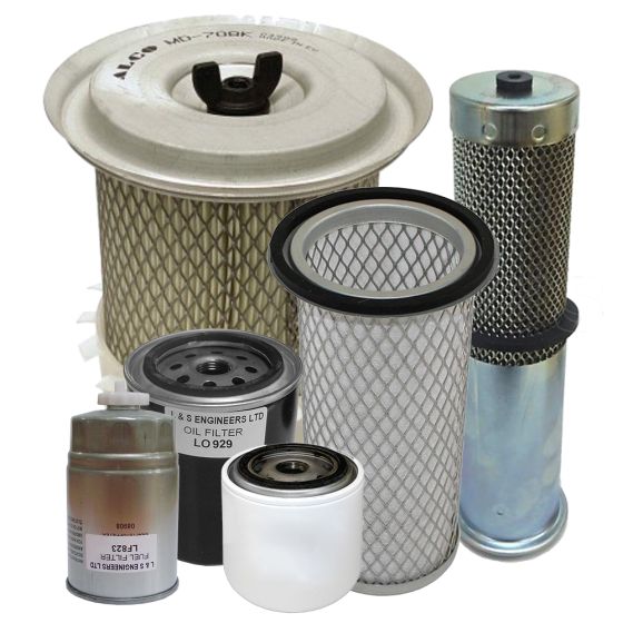 Filter Service Kit for Terex/ Mecalac 5 - 7 Tonne Dumpers with Perkins T1 Engine, Plastic Tanks and Metal Filter Housing - June 2000 - December 2001