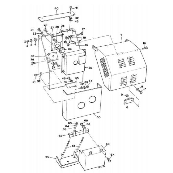 Covers and Guards (AC1-05 Electric start engine) Assembly for Winget 100T Cement Mixers