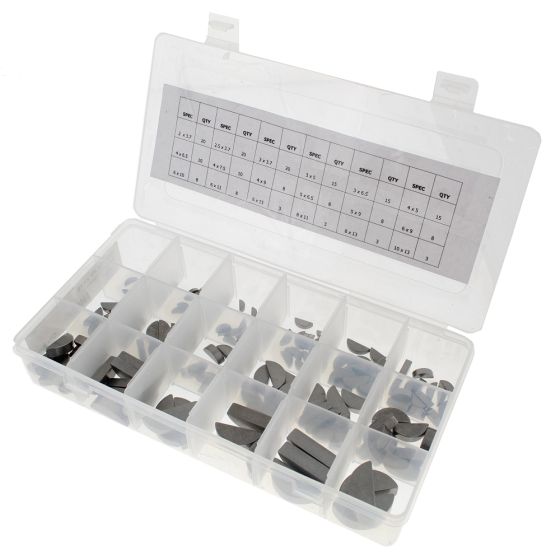Woodruff Keys 2-13mm Carbon Steel in Plastic Storage Case
