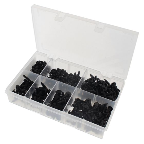 Self Tapping Screws Black PZD Flanged Head, Assorted Box (Box of 350)