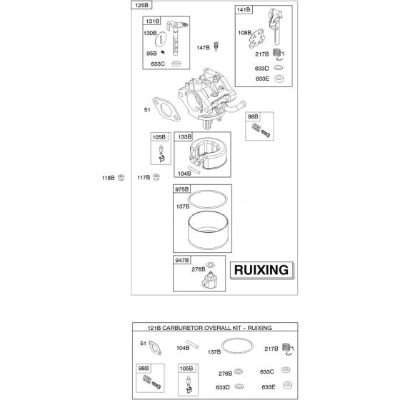 Carburettor Assembly 2 for Briggs and Stratton Model No. 21R707-0047-G1 Vertical Shaft Engine