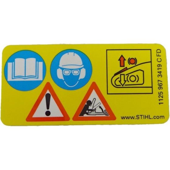 Warning Label for Stihl MS241C, MS270 - 1125 967 3419
